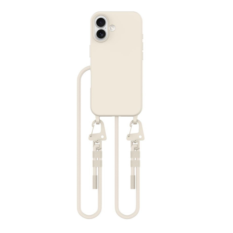 Tech-Protect MagNecklace MagSafe-hoesje met draagkoord voor Apple iPhone 16, beige