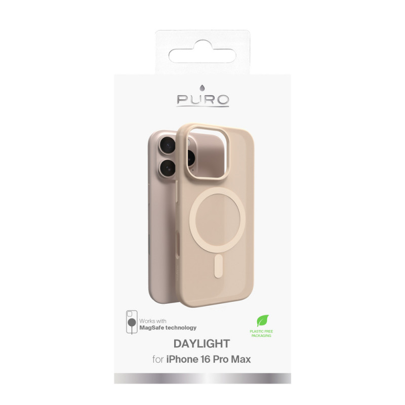 Puro Daylight MagSafe siliconen hoesje voor iPhone 16 Pro Max, beige