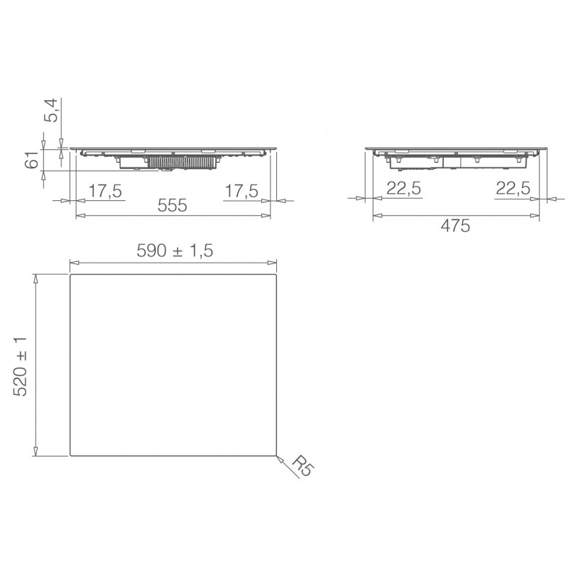 Elica Primis 604 Plus PRF0199861 Inbouw inductiekookplaat, 60 cm, 4 zones, zwart