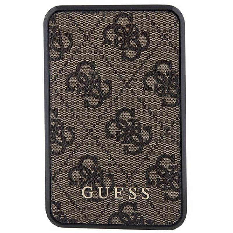 Guess GUPB10DP4GEGW Powerbank 10000 mAh, 18 W, 4G Leather Metal Logo, bruin