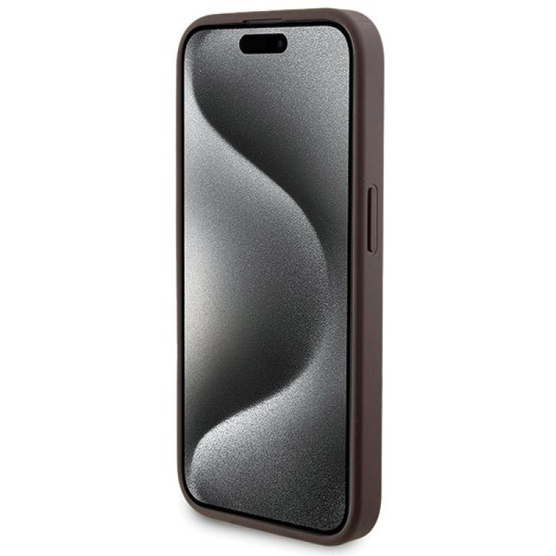 Guess GUBPM5P15X4GEMGW Hardcase voor Apple iPhone 15 Pro Max + 5000 mAh MagSafe Powerbank, 4G Metal Logo, bruin