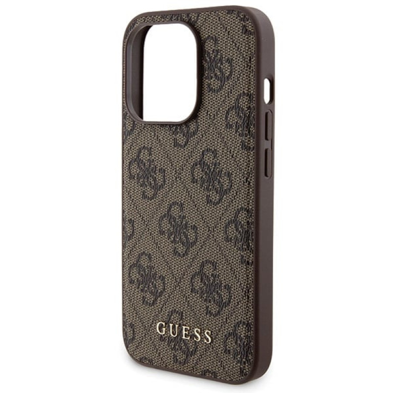 Guess GUBPM5P15X4GEMGW Hardcase voor Apple iPhone 15 Pro Max + 5000 mAh MagSafe Powerbank, 4G Metal Logo, bruin