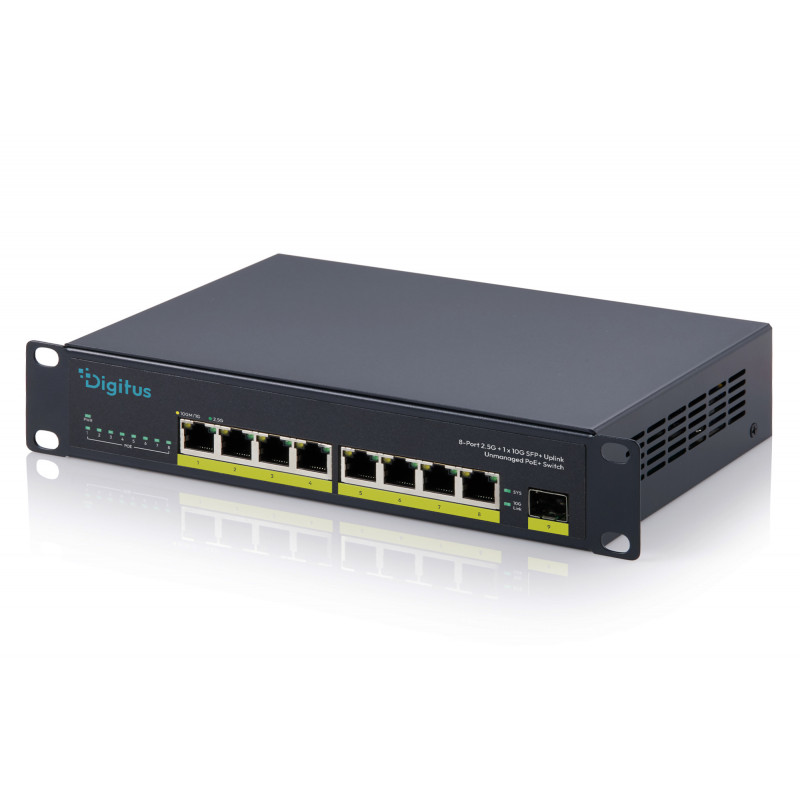 DIGITUS DN-95333 10 Gigabit 8-poorts unmanaged PoE+-switch (80 W)