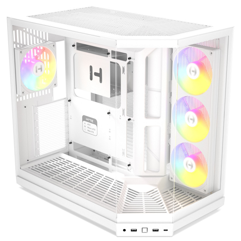 HYTE Y50 Snow White pc-behuizing, wit, gehard glas x 3