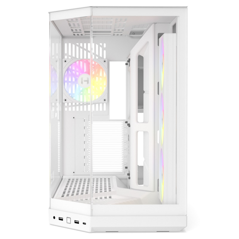 HYTE Y50 Snow White pc-behuizing, wit, gehard glas x 3