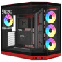 HYTE Y50 Wild Cherry pc-behuizing, rood, gehard glas x 3