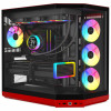 HYTE Y50 Wild Cherry pc-behuizing, rood, gehard glas x 3