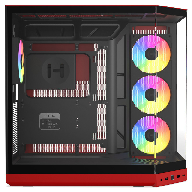 HYTE Y50 Wild Cherry pc-behuizing, rood, gehard glas x 3