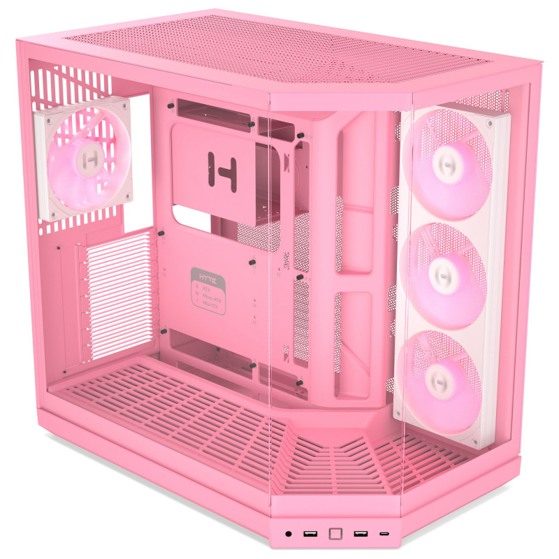 HYTE Y50 Strawberry Milk pc-behuizing, lichtroze, gehard glas x 3