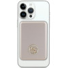 Guess GUPBM5AL4DMD 4G Strassed Metal Logo MagSafe inductie powerbank 5000 mAh, 15W, goud