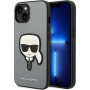 Karl Lagerfeld KLHCP14SSAPKHG Hardcase voor Apple iPhone 14, Saffiano Karl's Head Patch, zilver