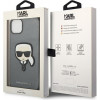 Karl Lagerfeld KLHCP14SSAPKHG Hardcase voor Apple iPhone 14, Saffiano Karl's Head Patch, zilver