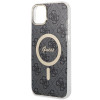 Guess GUBPP14SH4EACSK Hardcase voor Apple iPhone 14 + draadloze oplader, 4G Print, MagSafe, zwart