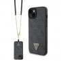 Guess GUHCP15MP4TDSCPK Apple iPhone 15 Plus / 14 Plus hardcase, Crossbody 4G Metal Logo, zwart