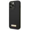Guess GUHMP14XSBPLK Apple iPhone 14 Pro Max hardcase, silicone logo plate MagSafe, zwart