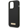 Guess GUHMP14XSBPLK Apple iPhone 14 Pro Max hardcase, silicone logo plate MagSafe, zwart