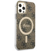 Guess GUBPP12MH4EACSW Hoesje + Draadloze Oplader Apple iPhone 12 / iPhone 12 Pro Bruin Hardcase, 4G Print, MagSafe