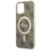 Guess GUBPP12MH4EACSW Hoesje + Draadloze Oplader Apple iPhone 12 / iPhone 12 Pro Bruin Hardcase, 4G Print, MagSafe