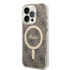 Guess GUBPP14XH4EACSW hoesje + draadloze oplader Apple iPhone 14 Pro Max bruin hardcase, 4G Print, MagSafe