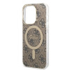 Guess GUBPP14XH4EACSW hoesje + draadloze oplader Apple iPhone 14 Pro Max bruin hardcase, 4G Print, MagSafe