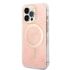 Guess GUBPP13LH4EACSP Hoesje + Draadloze Oplader Apple iPhone 13 Pro Roze Hardcase, 4G Print, MagSafe