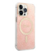 Guess GUBPP13LH4EACSP Hoesje + Draadloze Oplader Apple iPhone 13 Pro Roze Hardcase, 4G Print, MagSafe
