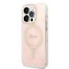 Guess GUBPP14LH4EACSP Hoesje + draadloze oplader Apple iPhone 14 Pro roze hardcase, 4G Print, MagSafe