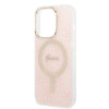 Guess GUBPP14LH4EACSP Hoesje + draadloze oplader Apple iPhone 14 Pro roze hardcase, 4G Print, MagSafe