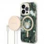 Guess GUBPP14LHJEACSA Hoesje + Draadloze Oplader Apple iPhone 14 Pro Groen Hardcase, Jungle, MagSafe