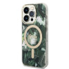 Guess GUBPP14XHJEACSA Hoesje + Draadloze Oplader voor Apple iPhone 14 Pro Max, Jungle, groene hardcase, MagSafe