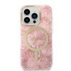 Guess GUBPP14LHJEACSP Hoesje + Draadloze Oplader voor Apple iPhone 14 Pro, Jungle, roze hardcase, MagSafe