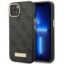 Guess GUHMP14MU4GPRK Apple iPhone 14 Plus / 15 Plus zwarte hardcase, 4G Logo Plate, MagSafe