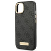 Guess GUHMP14MU4GPRK Apple iPhone 14 Plus / 15 Plus zwarte hardcase, 4G Logo Plate, MagSafe
