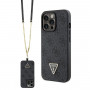 Guess GUHCP13LP4TDSCPK Apple iPhone 13/13 Pro zwarte hardcase, Crossbody 4G Metal Logo