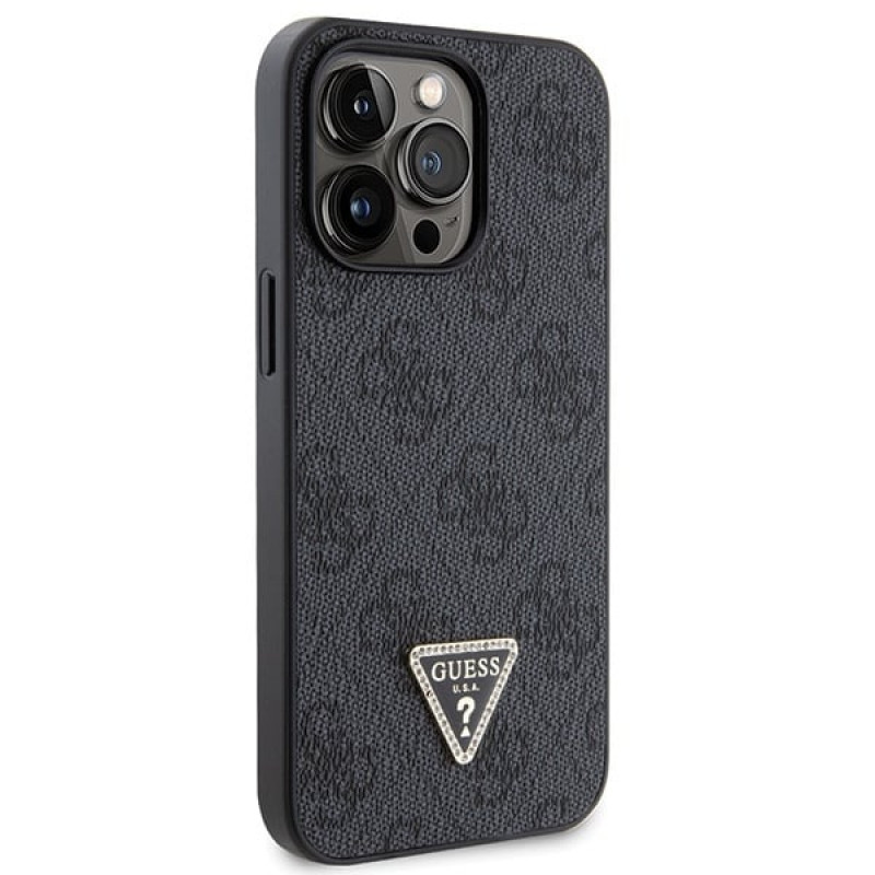 Guess GUHCP13LP4TDSCPK Apple iPhone 13/13 Pro zwarte hardcase, Crossbody 4G Metal Logo