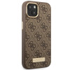 Guess GUHMP14MU4GPRW Apple iPhone 14 Plus / 15 Plus bruine hardcase, 4G Logo Plate, MagSafe