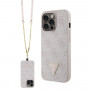 Guess GUHCP13LP4TDSCPP Apple iPhone 13/13 Pro roze hardcase, Crossbody 4G Metal Logo