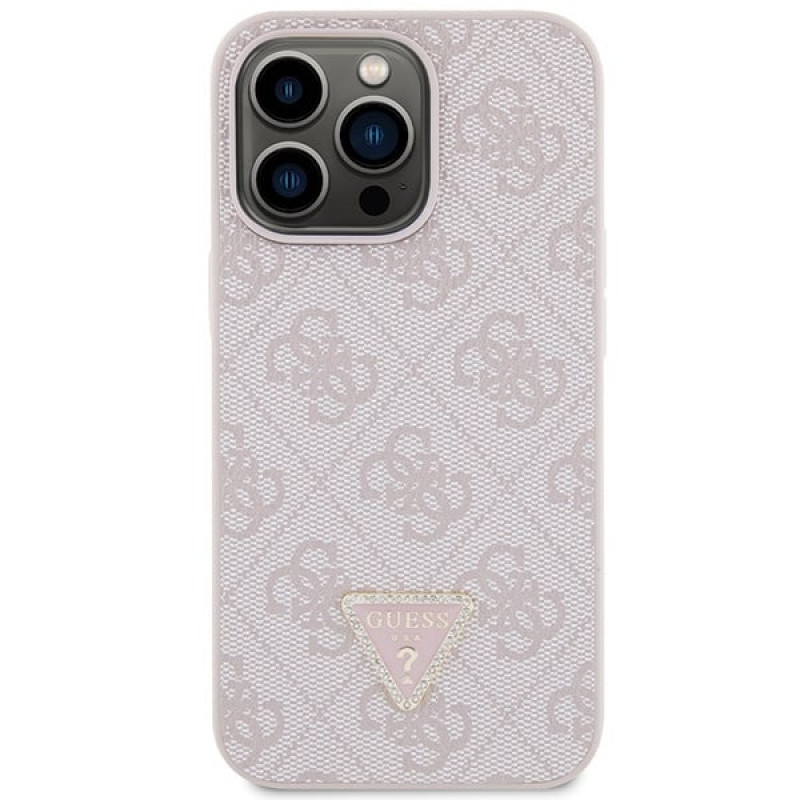 Guess GUHCP13LP4TDSCPP Apple iPhone 13/13 Pro roze hardcase, Crossbody 4G Metal Logo