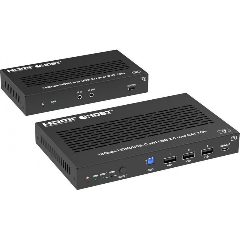 Vivolink VLHUB121-EXT 4K-verlenger HDMI en USB-C
