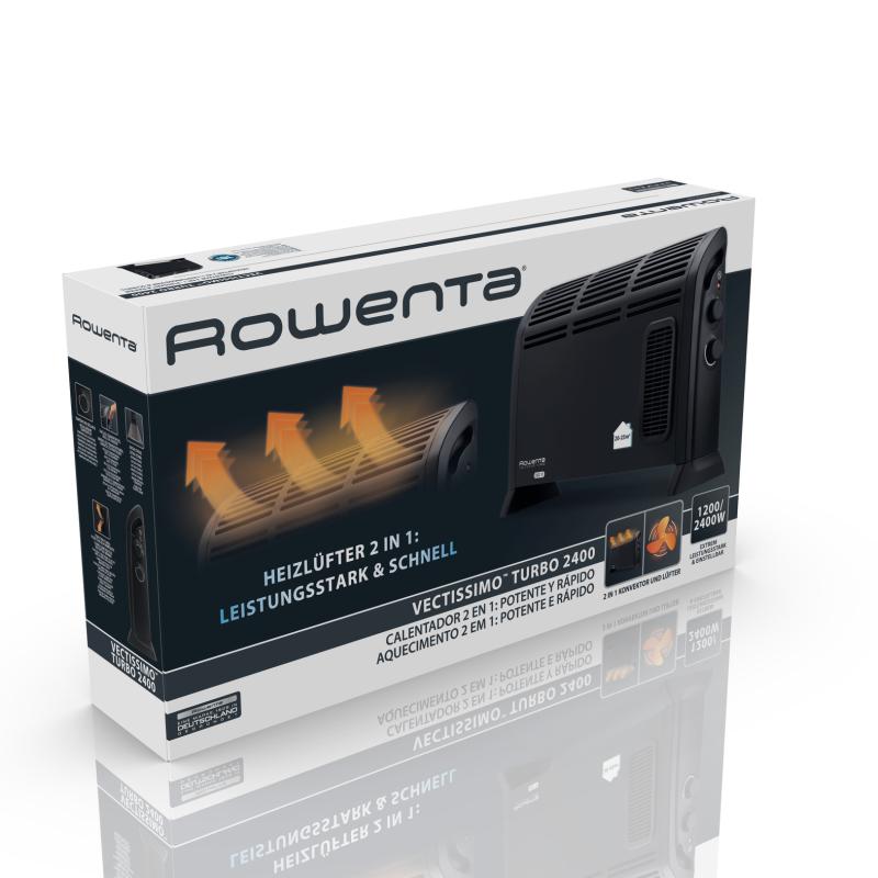Rowenta Vectissimo Turbo CO3035F1 convectorventilatorkachel, 2400 W, zwart