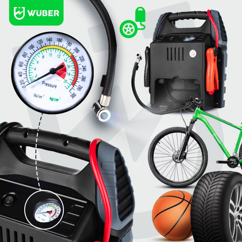Wuber W14270 5-in-1 booster luchtcompressor met jumpstarter
