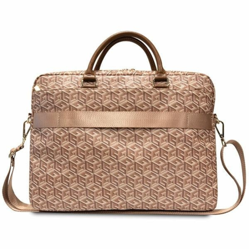Guess GCube Stripes GUCB15HGCFSEW laptoptas, tot 16 inch, bruin