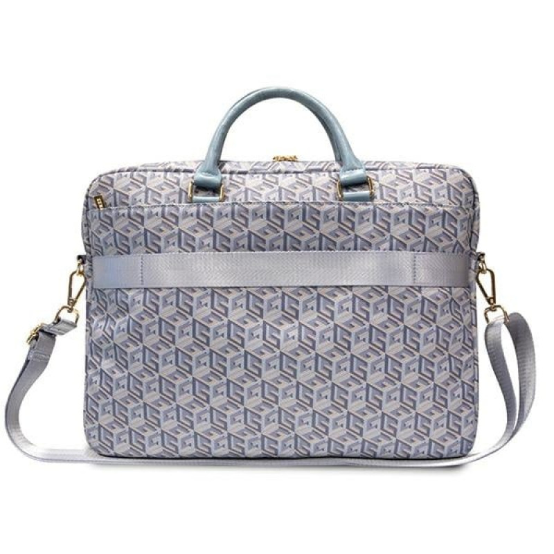 Guess GCube Stripes GUCB15HGCFSEB laptop tas, tot 16 inch, blauw