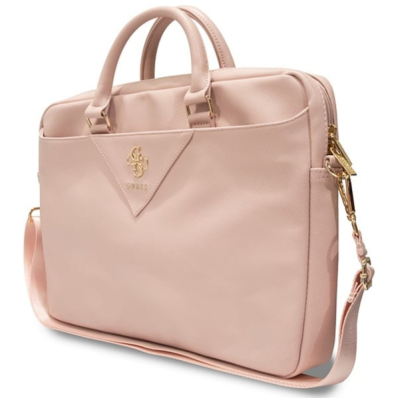 Guess GUCB15ZPGSTEGP 16-inch laptoptas, Triangle 4G, roze