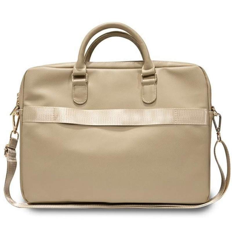 Guess GUCB15ZPGSTEGD 16-inch laptoptas, Triangle 4G, lichtgoud