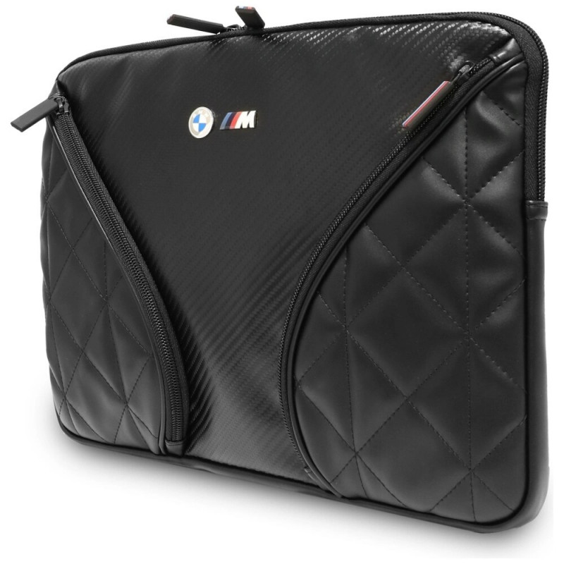 BMW Carbon Pockets & Metal Logo Laptophoes 14", zwart