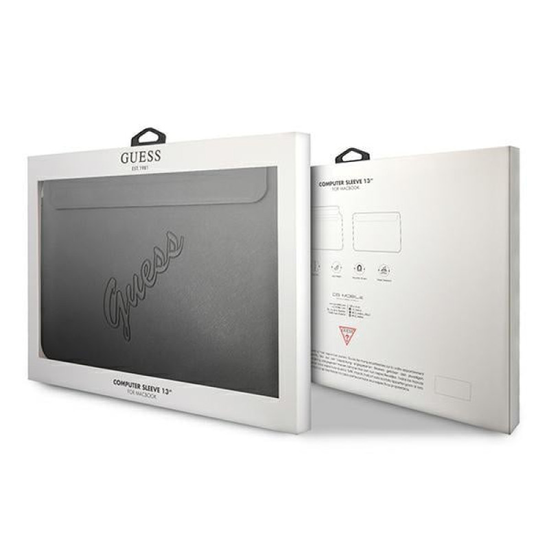 Guess GUCS13PUSASBK Saffiano Script hoes voor 13" laptop, zwart