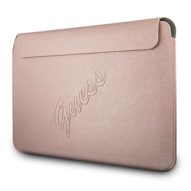 Guess GUCS13PUSASPI Saffiano Script-hoes voor 13" laptop, roze