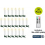 Goobay 75258 draadloze LED-kerstboomkaarsen (20 st.), incl. 20x AAA (LR03), clips, afstandsbediening, timer, dimbaar, warm wit (2600 K)