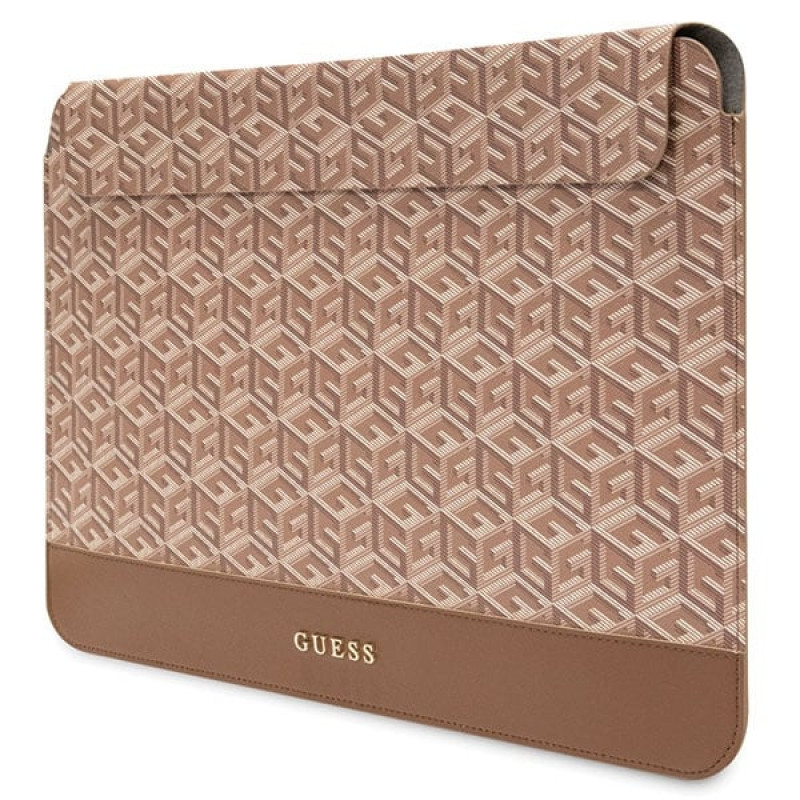 Guess GUCS14HGCFSEW laptop sleeve 14 inch, GCube Stripes, bruin